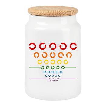 Test de l’œil arc-en-ciel - Boîte à biscuits avec couvercle en bois - blanc - Devant