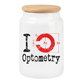 J'adore l'optométrie Optométriste - Boîte à biscuits avec couvercle en bois - blanc - Devant