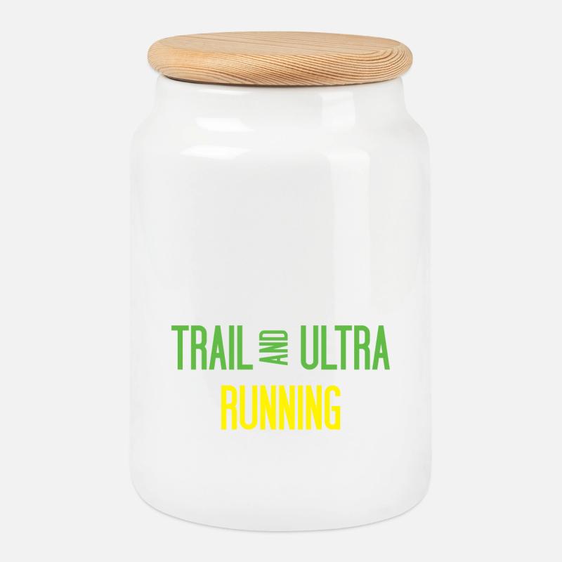 Trail Running und Ultra Running - Keksdose mit Holzdeckel - Weiß