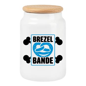 brezel bande - Keksdose mit Holzdeckel - Weiß - Vorne