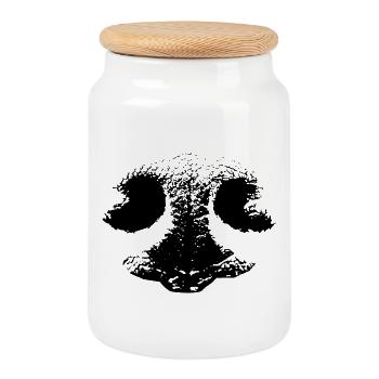 Dog nose | Dog & nose - Cookie Jar with Wooden Lid - white - Front