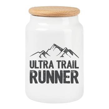 Ultra Trail Runner - Boîte à biscuits avec couvercle en bois - blanc - Devant