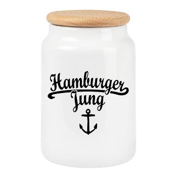Hamburger Jung Klassik Hamburg - Keksdose mit Holzdeckel - Weiß - Vorne