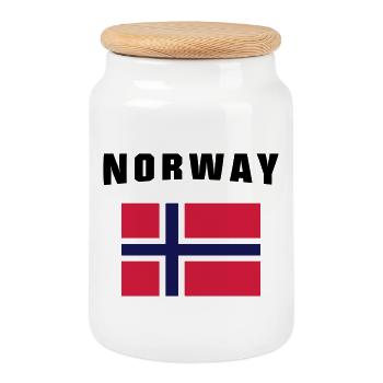 Norway Flag - Boîte à biscuits avec couvercle en bois - blanc - Devant