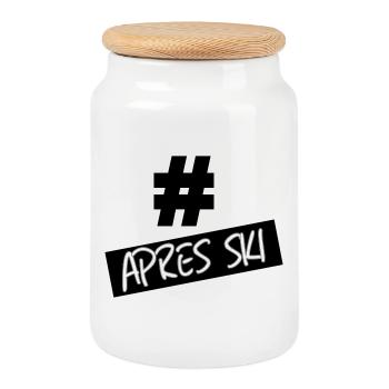hastag apres ski - Keksdose mit Holzdeckel - Weiß - Vorne