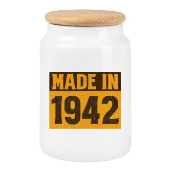 Chemise rétro fabriquée en 1942 - Boîte à biscuits avec couvercle en bois - blanc - Devant