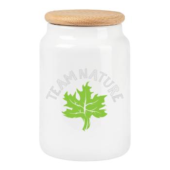 team nature Blatt grün Symbol Logo icon Wald Baum - Keksdose mit Holzdeckel - Weiß - Vorne