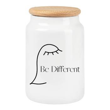 Être différent des autres - Boîte à biscuits avec couvercle en bois - blanc - Devant