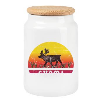 Vacances en Finlande - Boîte à biscuits avec couvercle en bois - blanc - Devant