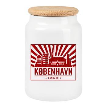 Horizon de Copenhague - Boîte à biscuits avec couvercle en bois - blanc - Devant