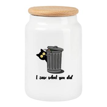 I saw what you did - Keksdose mit Holzdeckel - Weiß - Vorne