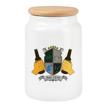 Deutsches Reinheitsgebot1516 Hopfen, Malz, Hefe - Keksdose mit Holzdeckel - Weiß - Vorne