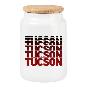 Tucson Lettering Gradient Poster - Cookie Jar with Wooden Lid - white - Front