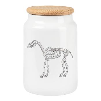 Un squelette de cheval - Boîte à biscuits avec couvercle en bois - blanc - Devant