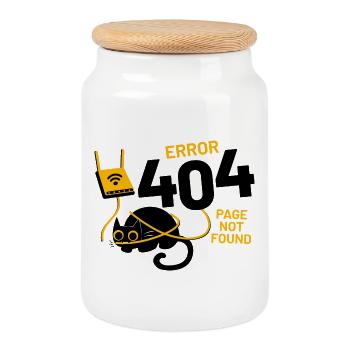 Fehler 404 Seite nicht gefunden - Keksdose mit Holzdeckel - Weiß - Vorne