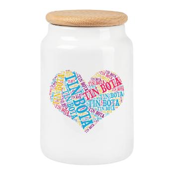 T-Shirt Tin Bota Wortwolke Herz Emilia Romagna - Keksdose mit Holzdeckel - Weiß - Vorne
