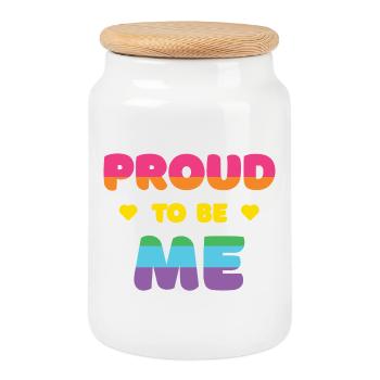LGBTQ+ Pride to Be Me - Pride Month - Cookie Jar with Wooden Lid - white - Front
