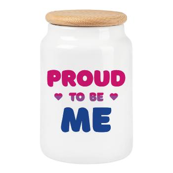 Bisexual Pride to Be Me - Pride Month - Cookie Jar with Wooden Lid - white - Front