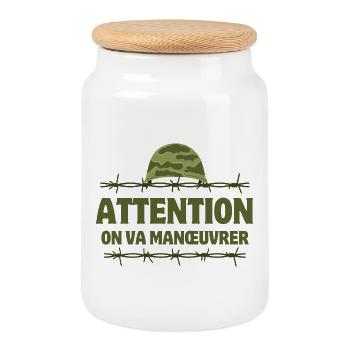 septième compagnie, militaire, militaire humour - Boîte à biscuits avec couvercle en bois - blanc - Devant