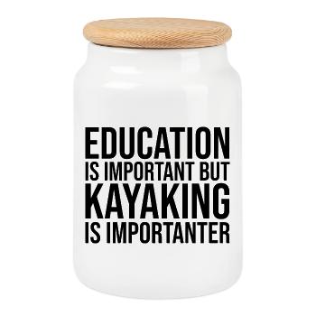Kayak - Cookie Jar with Wooden Lid - white - Front