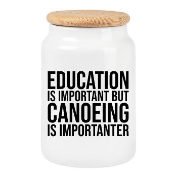 Canoe - Cookie Jar with Wooden Lid - white - Front