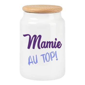 MAMIE. MAMAN. FÊTE DES MÈRES - Boîte à biscuits avec couvercle en bois - blanc - Devant