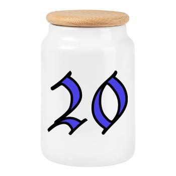20. 20 YEARS. 20th ANNIVERSARY. 20 YEARS ANNIVERSARY. - Cookie Jar with Wooden Lid - white - Front