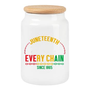 Seit 1865 jede Kette brechen Juneteenth Freedom - Keksdose mit Holzdeckel - Weiß - Vorne