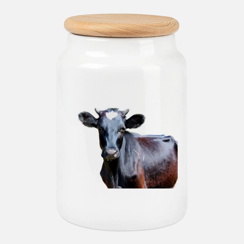 Vache - Keksdose mit Holzdeckel - Weiß