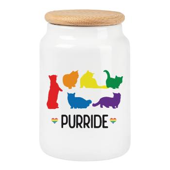 LGBTQ Pride Month - Purride - Cookie Jar with Wooden Lid - white - Front