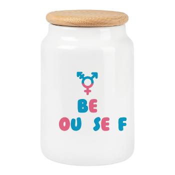 LGBT Pride Month - Transgender. Be Yourself - Cookie Jar with Wooden Lid - white - Front