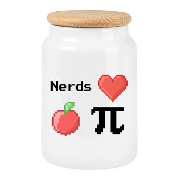 Les nerds adorent Apple Pi Pi Dictons Math S Pixel - Boîte à biscuits avec couvercle en bois - blanc - Devant