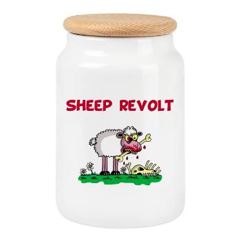 The Sheep Revolt - Cookie Jar with Wooden Lid - white - Front