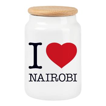 J’ADORE NAIROBI - Boîte à biscuits avec couvercle en bois - blanc - Devant