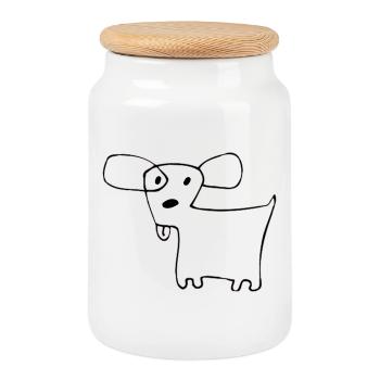 02 Doggie Shorts - Cookie Jar with Wooden Lid - white - Front
