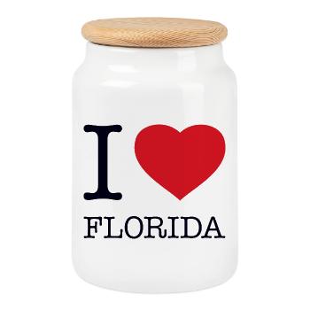 I LOVE FLORIDA - Keksdose mit Holzdeckel - Weiß - Vorne