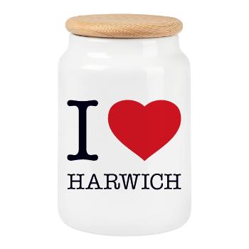 J’ADORE HARWICH - Boîte à biscuits avec couvercle en bois - blanc - Devant