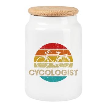 Vélo Vintage Sunset Design - Boîte à biscuits avec couvercle en bois - blanc - Devant