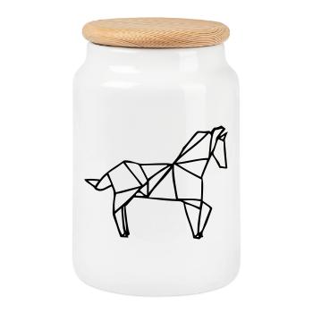 Motif de couleur abstrait pour les vêtements créatifs - Boîte à biscuits avec couvercle en bois - blanc - Devant