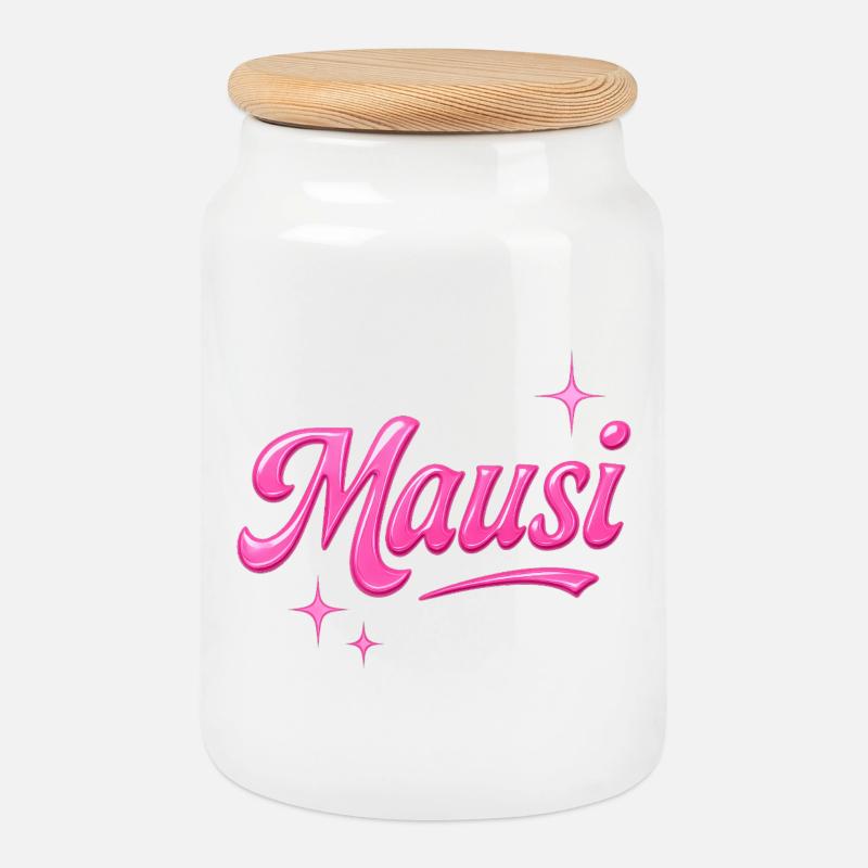 Mausi / Y2K Style - Keksdose mit Holzdeckel - Weiß