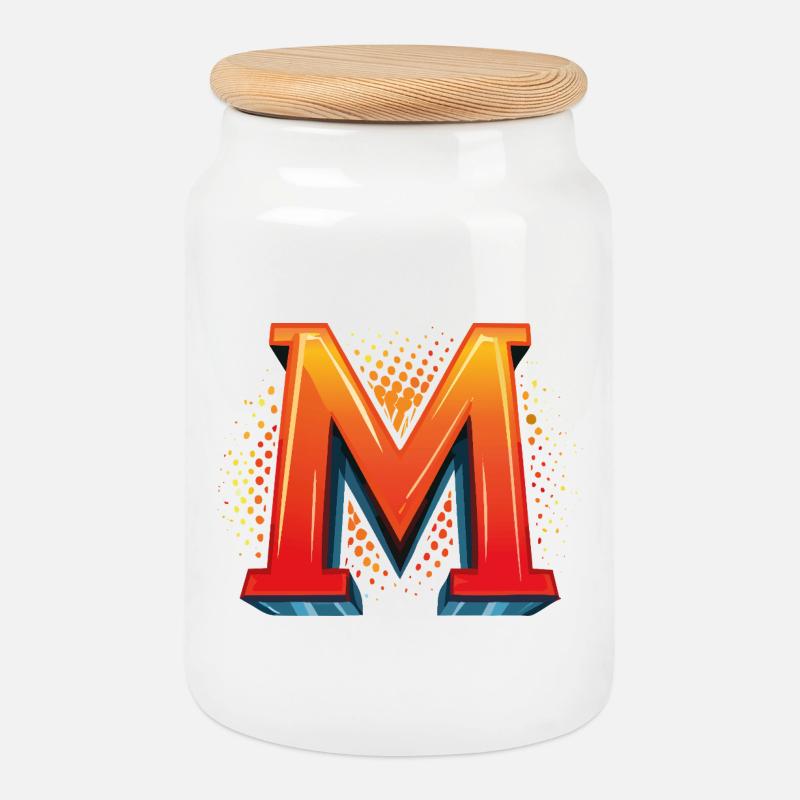 M1 - Cookie Jar with Wooden Lid - white