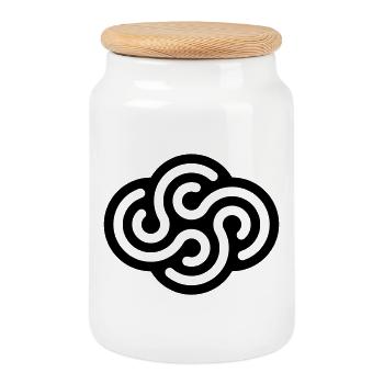 TOURBILLONS - Boîte à biscuits avec couvercle en bois - blanc - Devant