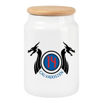 14 Calvadosian - Cookie Jar with Wooden Lid - white - Front