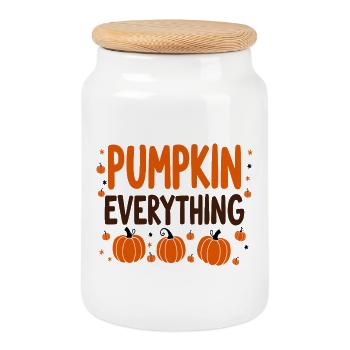 Citrouille Tout Automne Octobre - Boîte à biscuits avec couvercle en bois - blanc - Devant