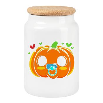 Gender Reveal Halloween Team Boy - Keksdose mit Holzdeckel - Weiß - Vorne