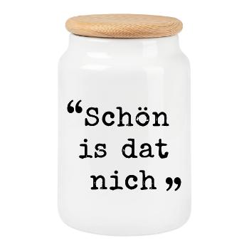 Ruhrpott Schön is dat nich Ruhrgebiet dialekt  - Keksdose mit Holzdeckel - Weiß - Vorne