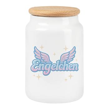 Engelchen / y2k statement spitzname design - Keksdose mit Holzdeckel - Weiß - Vorne