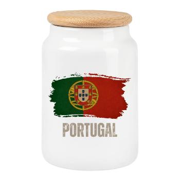 Flagge Portugals, hergestellt in Portugal - Keksdose mit Holzdeckel - Weiß - Vorne