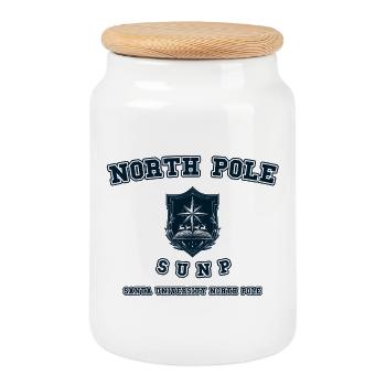 Université du pôle Nord - Boîte à biscuits avec couvercle en bois - blanc - Devant