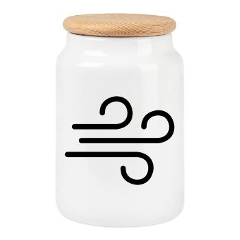 Wind - Cookie Jar with Wooden Lid - white - Front